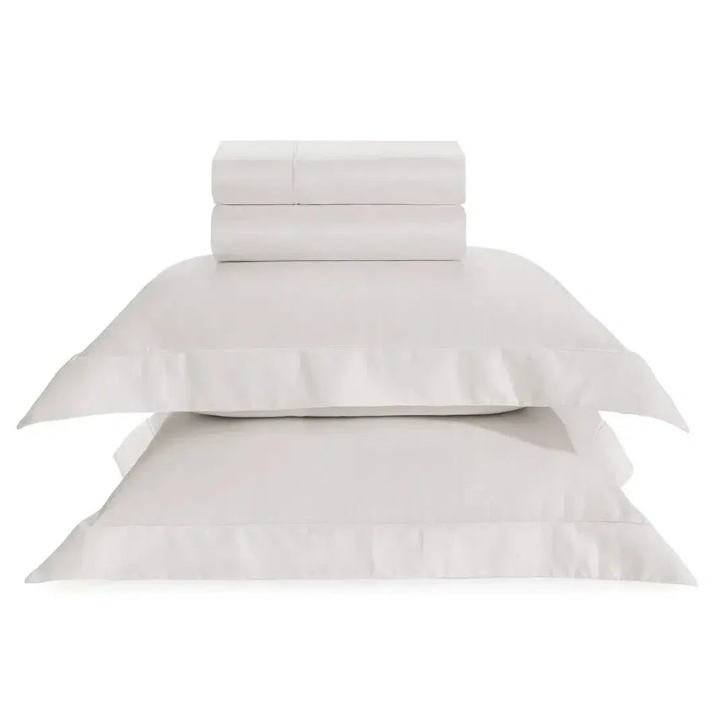 Jogo de Cama King Dominicani 4 Pçs 600 Fios Cetim 100% Algodão Egípcio Branco Trussardi