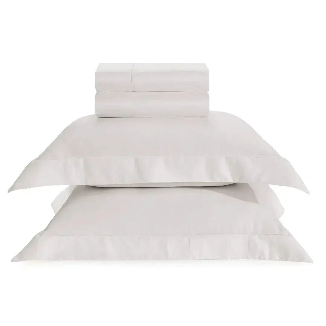 Jogo de Cama King Dominicani 4 Pçs 600 Fios Cetim 100% Algodão Egípcio Branco Trussardi