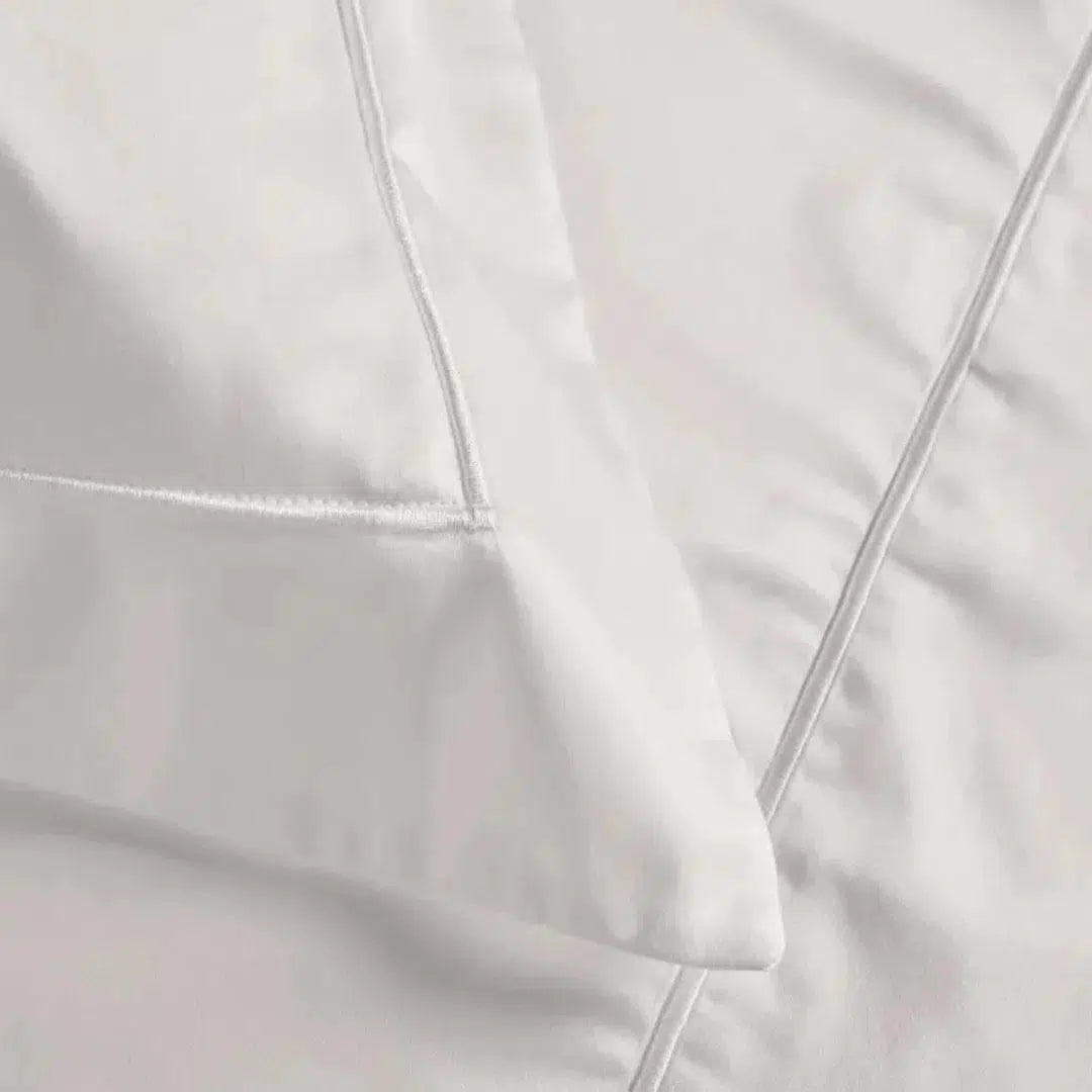 Jogo de Cama King Dominicani 4 Pçs 600 Fios Cetim 100% Algodão Egípcio Branco Trussardi