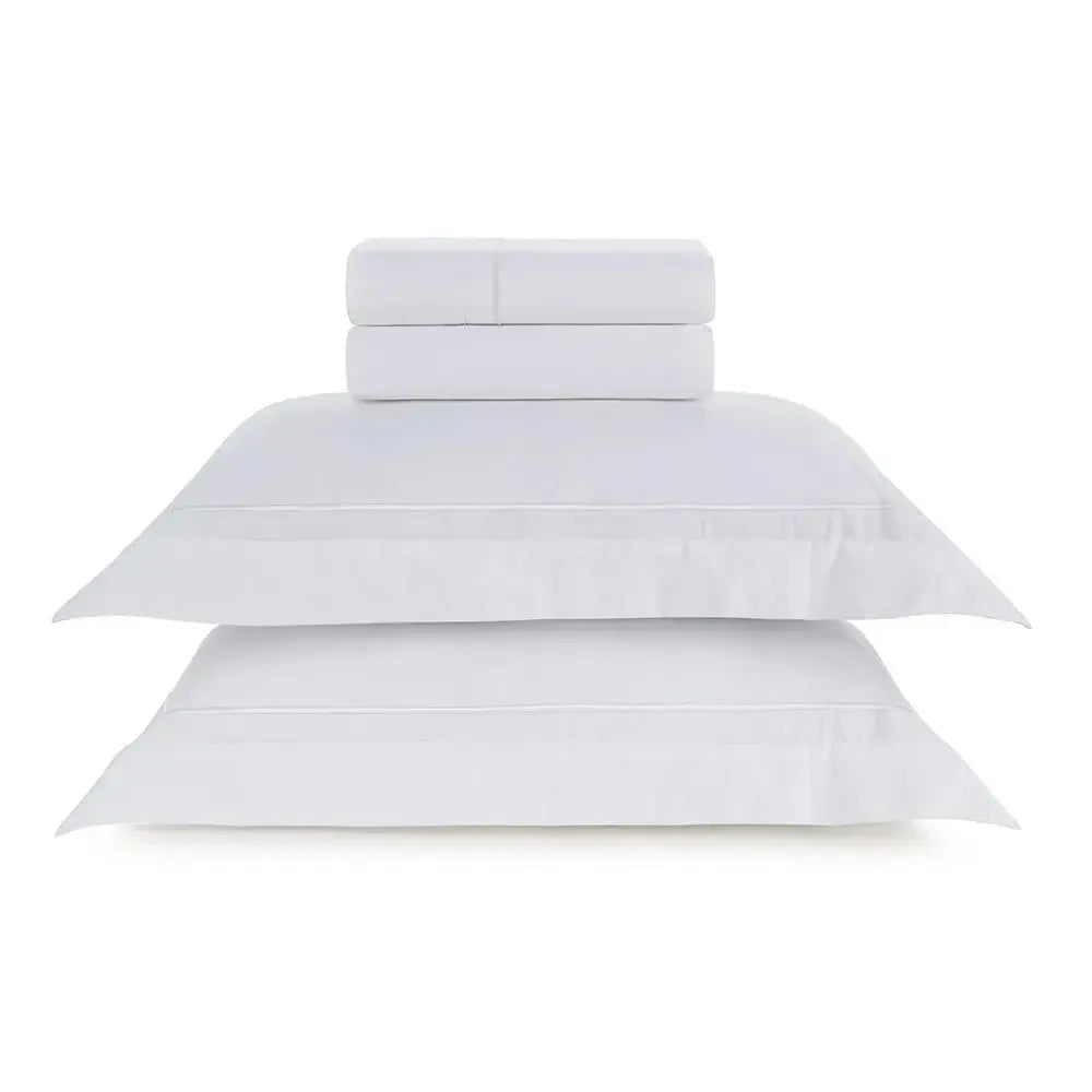 Jogo de Cama Solteiro Fiesole 4 Pçs 200 Fios 100% Algodão Branco Trussardi
