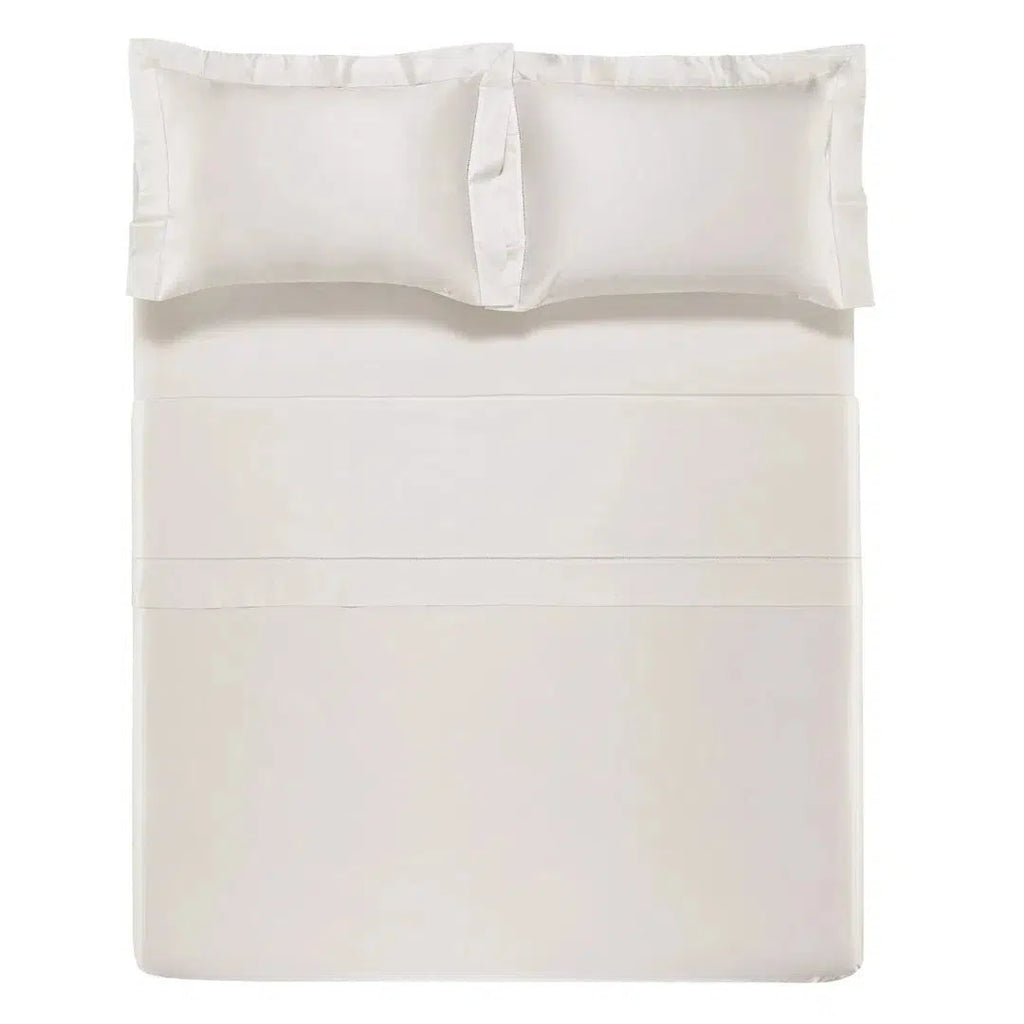 Jogo de Cama Queen Firmiano 4 Pçs 1000 Fios Cetim 100% Algodão Egípcio Branco Trussardi