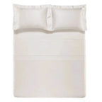 Jogo de Cama Queen Firmiano 4 Pçs 1000 Fios Cetim 100% Algodão Egípcio Branco Trussardi