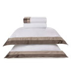 Jogo de Cama Queen Giuliano 4 Pçs 300 Fios Cetim 100% Algodão Egípcio Legno / Nocciola Trussardi