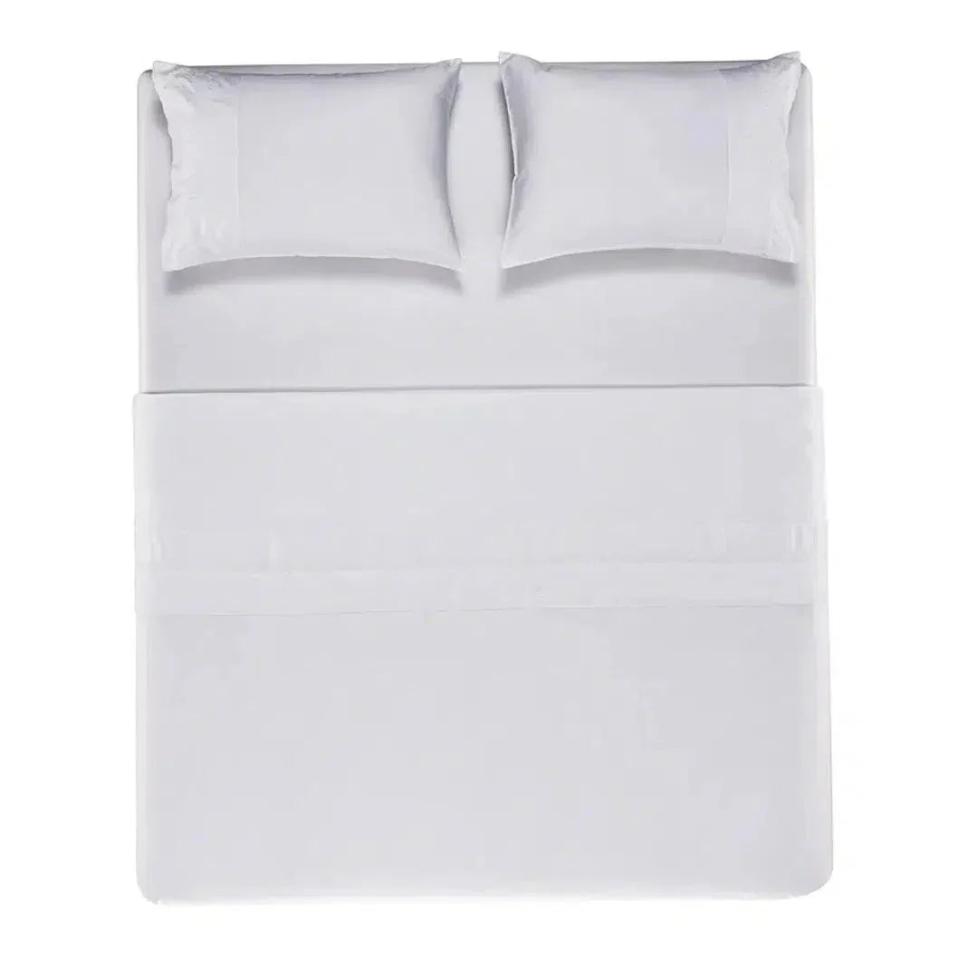 Jogo de Cama King La Lizza 4 Pçs 300 Fios 100% Algodão Egípcio Branco Trussardi