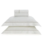 Jogo de Cama Casal Portello 4 Pçs 300 Fios 100% Algodão Egípcio Branco / Legno Trussardi