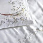 Jogo de Cama Queen Uccelli 4 Pçs 300 Fios Cetim 100% Bambu Trussardi