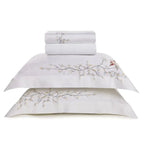 Jogo de Cama Queen Uccelli 4 Pçs 300 Fios Cetim 100% Bambu Trussardi