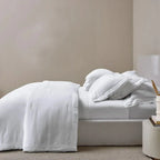 Jogo de Cama Queen Vasari 4 Pçs 100% Linho Branco Trussardi