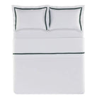 Jogo de Cama Casal Vercelli 4 Pçs 300 Fios 100% Algodão Egípcio Branco / Fogli Trussardi