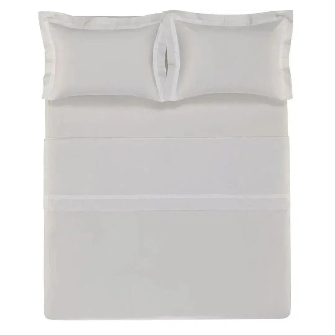 Jogo de Cama Casal Vercelli 4 Pçs 300 Fios 100% Algodão Egípcio Branco Trussardi
