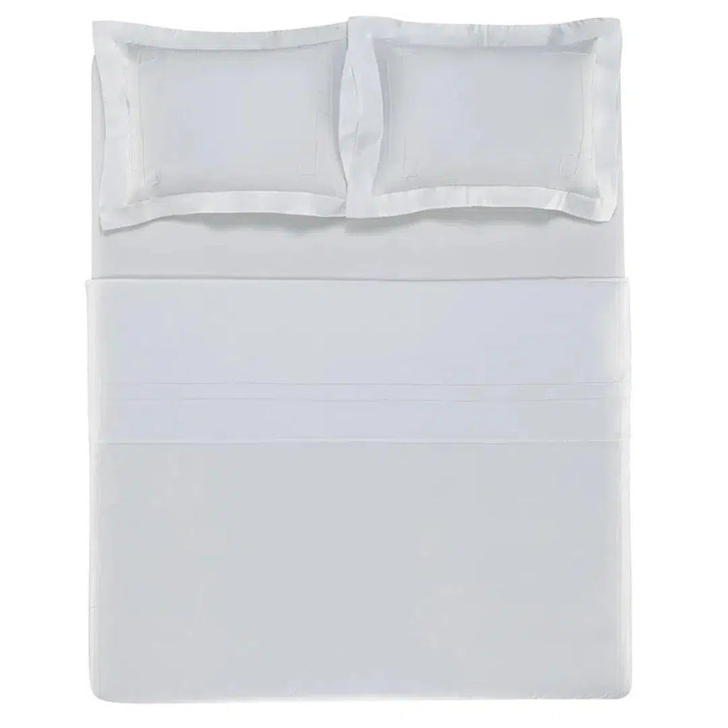 Jogo de Cama King Vernazza 4 Pçs 300 Fios Cetim 100% Algodão Egípcio Branco Trussardi