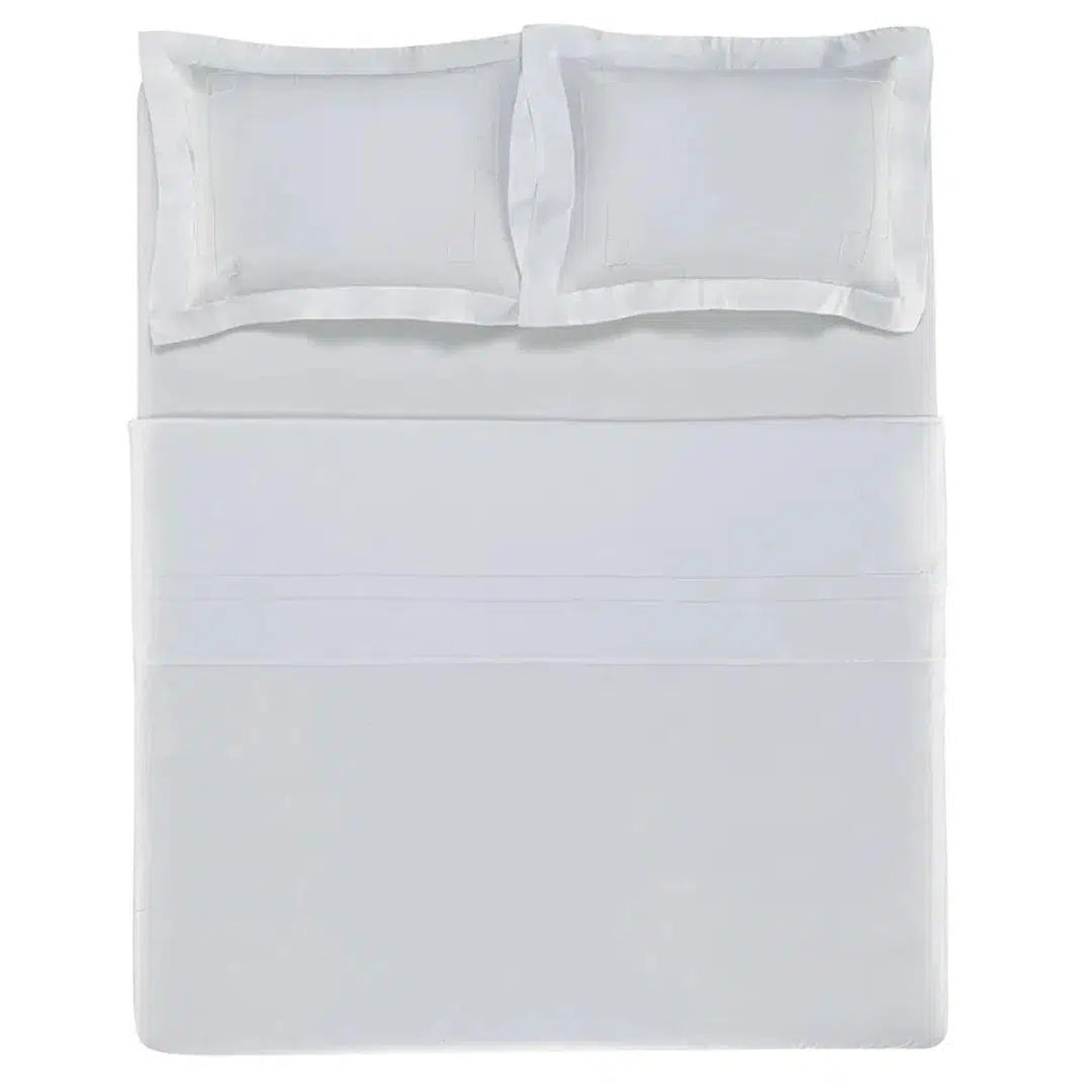 Jogo de Cama King Vernazza 4 Pçs 300 Fios Cetim 100% Algodão Egípcio Branco Trussardi