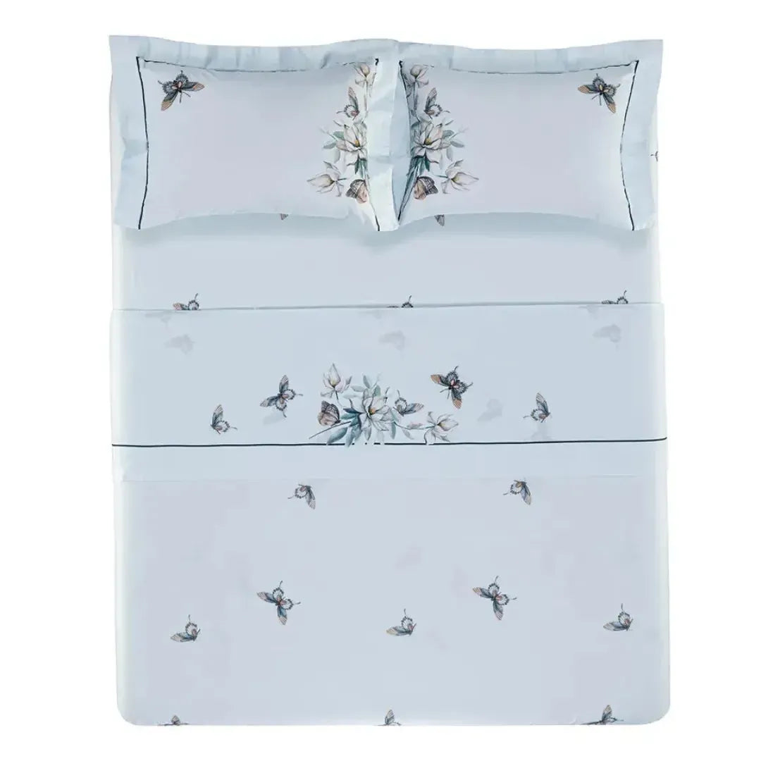 Jogo de Cama Queen Villa Reale 4 Pçs 300 Fios Cetim 100% Algodão Egípcio Trussardi
