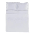 Jogo de Cama Queen Bargello 4 Pçs 300 Fios Cetim 100% Algodão Egípcio Branco Trussardi