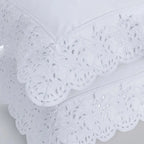 Jogo de Cama Queen Bargello 4 Pçs 300 Fios Cetim 100% Algodão Egípcio Branco Trussardi