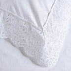 Jogo de Cama Queen Bargello 4 Pçs 300 Fios Cetim 100% Algodão Egípcio Branco Trussardi