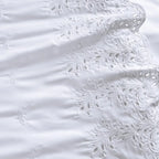 Jogo de Cama Queen Bargello 4 Pçs 300 Fios Cetim 100% Algodão Egípcio Branco Trussardi