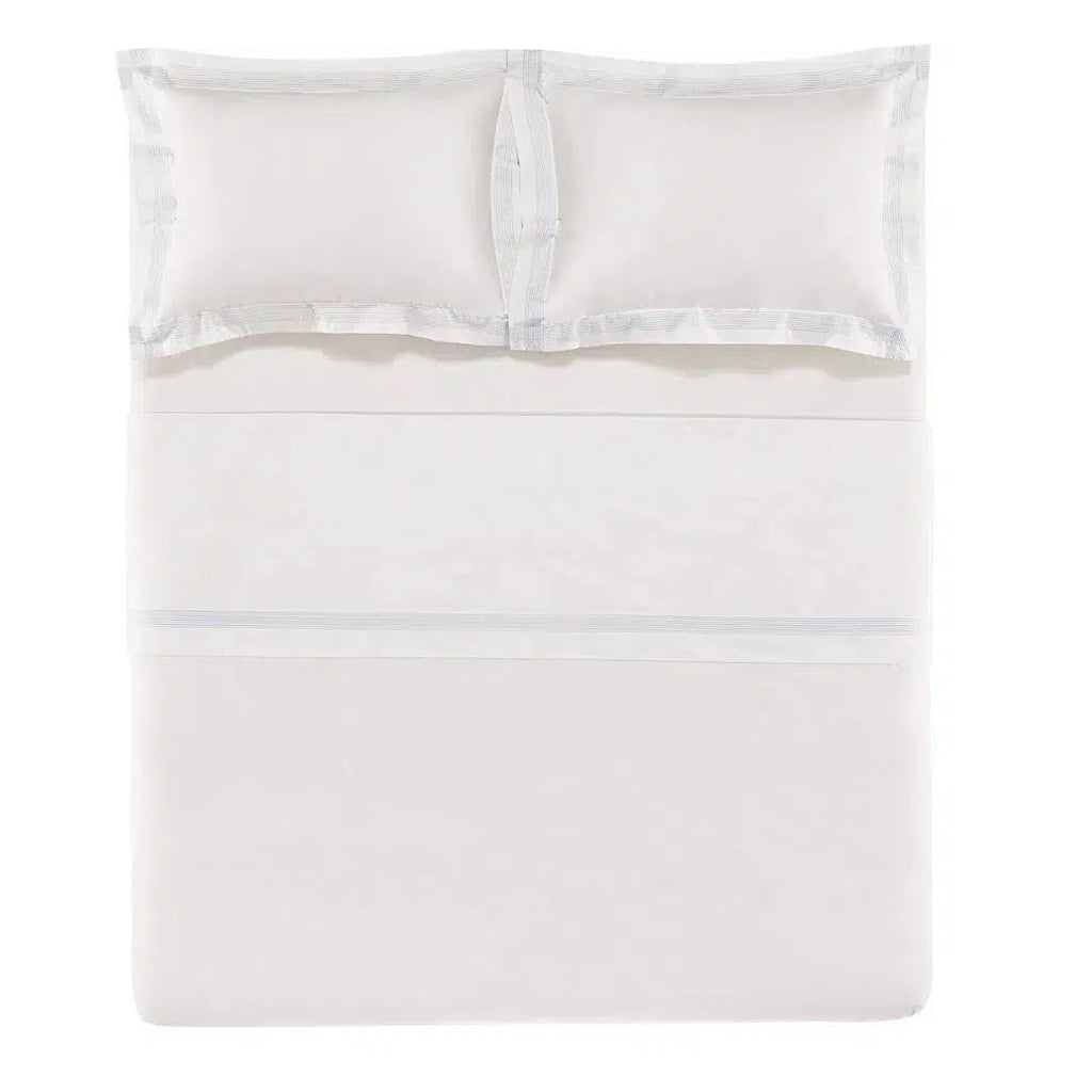 Jogo de Cama Queen Bertoni 4 Pçs 200 Fios Percal 100% Algodão Branco Trussardi