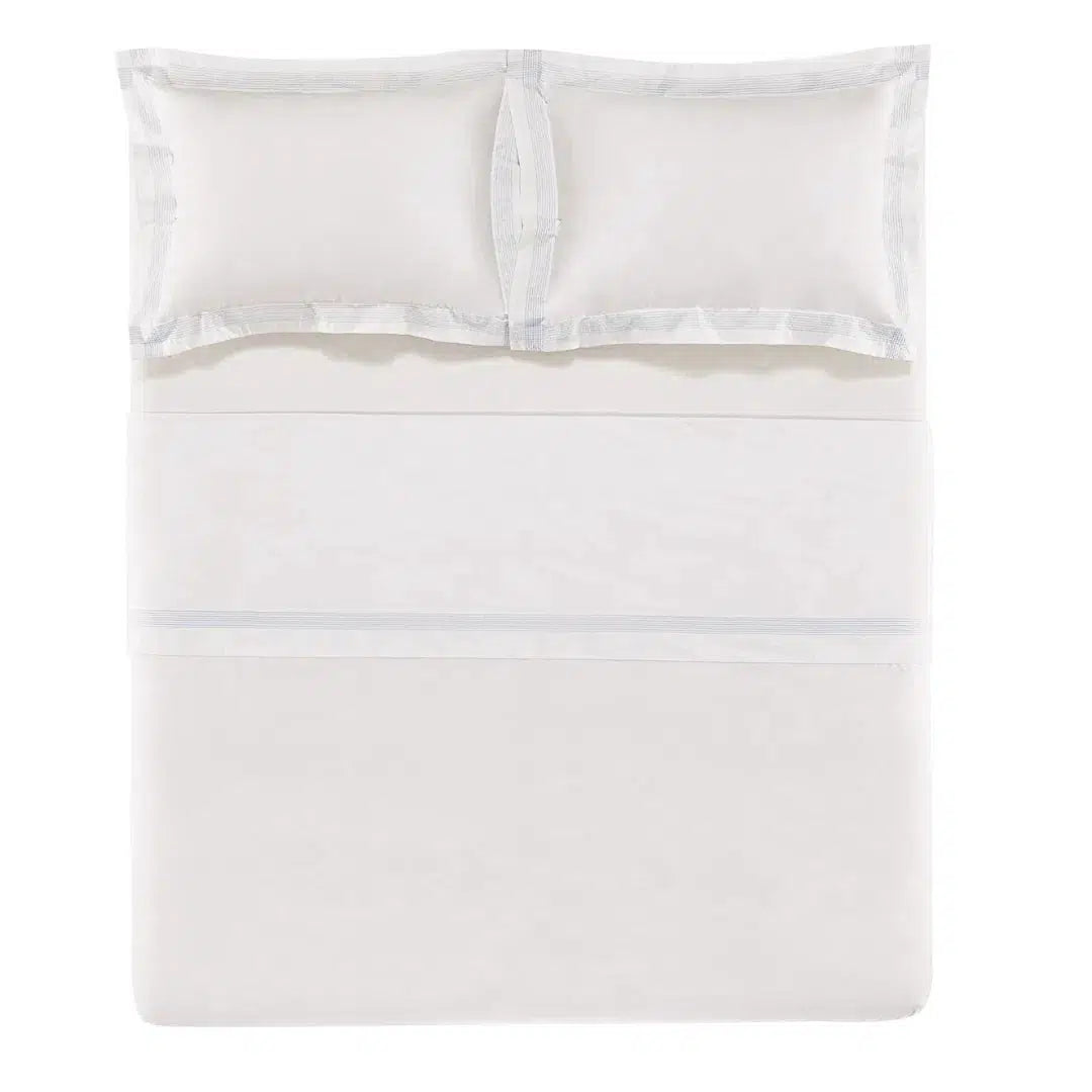 Jogo de Cama Queen Bertoni 4 Pçs 200 Fios Percal 100% Algodão Branco Trussardi