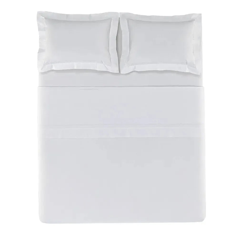 Jogo de Cama Solteiro Fiesole 4 Pçs 200 Fios 100% Algodão Branco Trussardi
