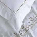 Jogo de Cama Queen Flora 4 Pçs 300 Fios Cetim 100% Algodão Egípcio Branco Trussardi