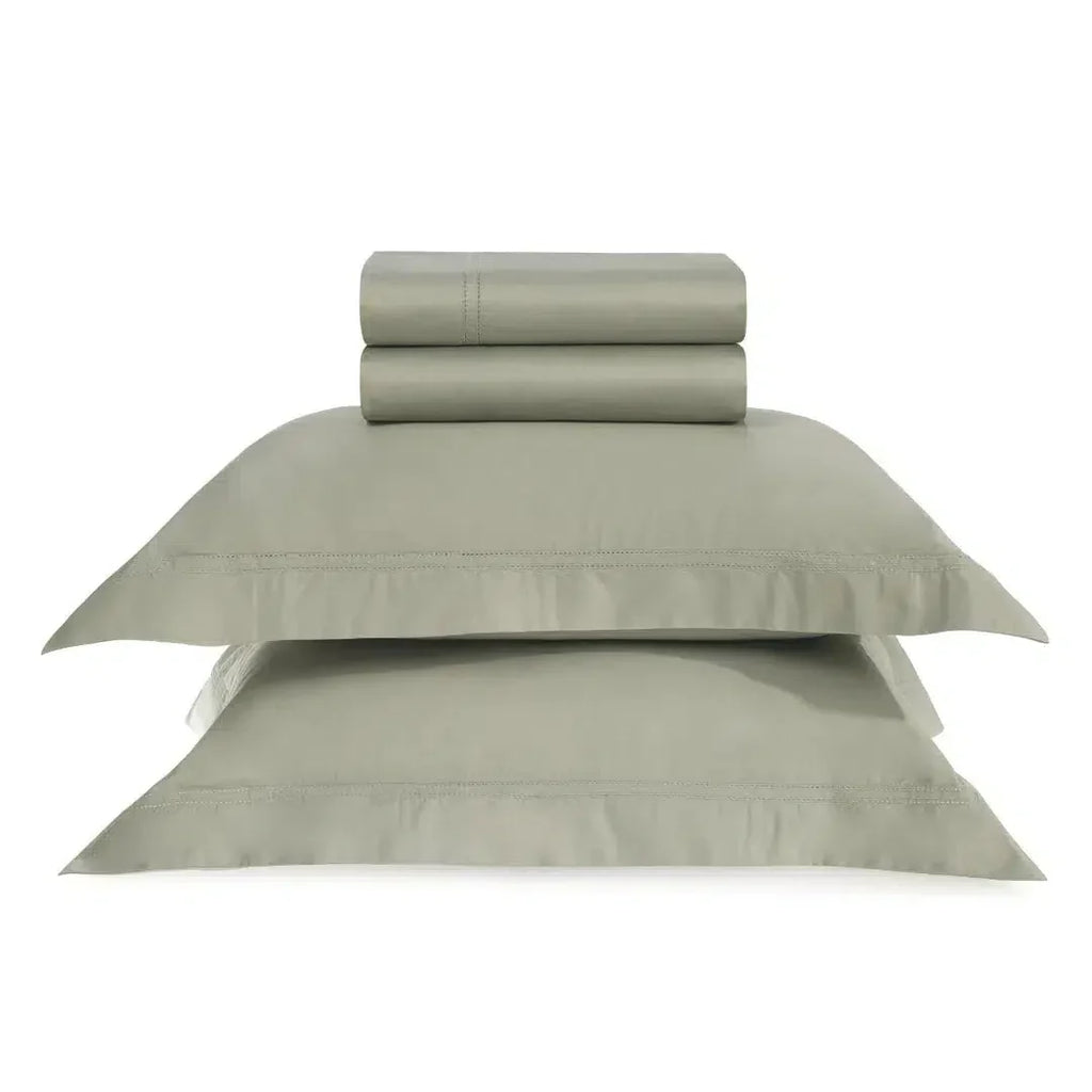Jogo de Cama Casal Galieno 4 Pçs 300 Fios Cetim 100% Algodão Egípcio Pistacchio Trussardi