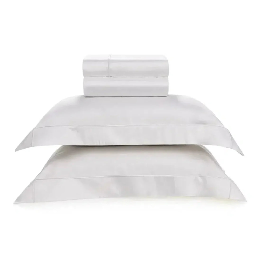 Jogo de Cama Queen Girelli 4 Pçs 300 Fios 100% Bambu Branco Trussardi