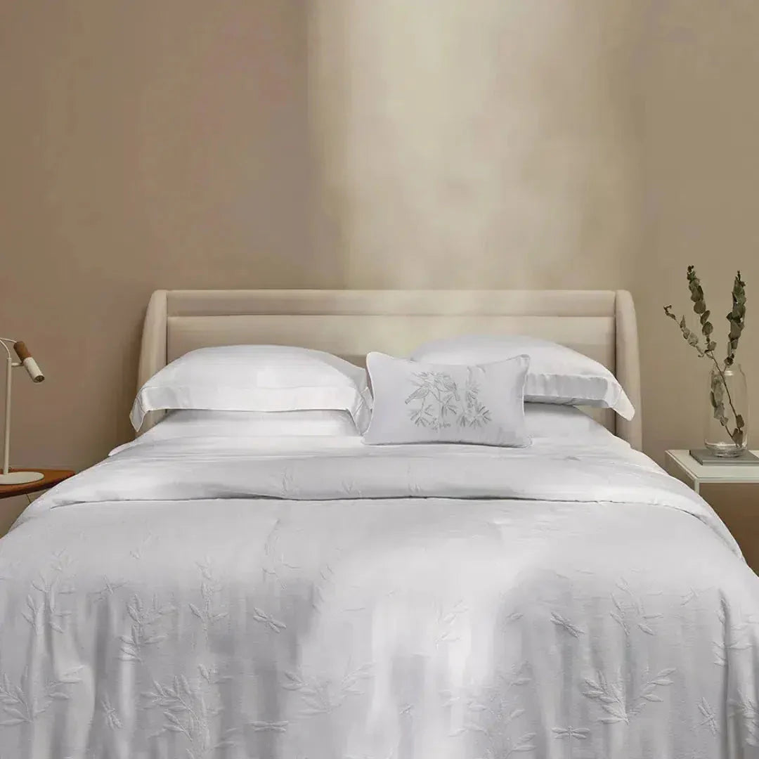 Jogo de Cama Queen Girelli 4 Pçs 300 Fios 100% Bambu Branco Trussardi