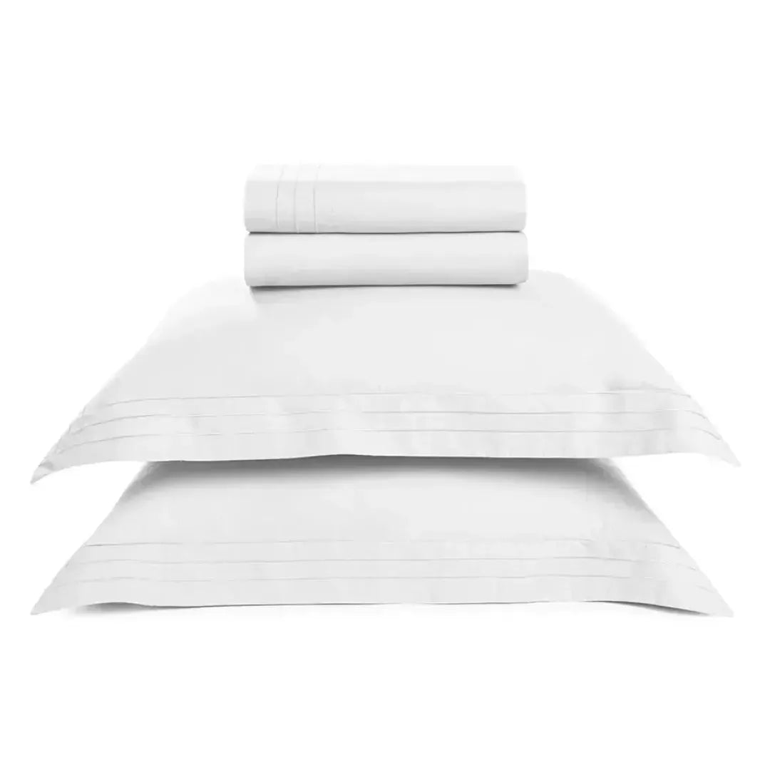 Jogo de Cama Queen Orsini 4 Pçs 200 Fios Percal 100% Algodão Branco Trussardi