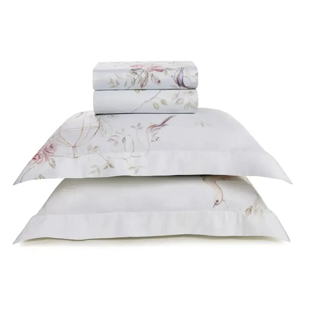 Jogo de Cama King Pavoniere 4 Pçs 300 Fios Cetim 100% Algodão Egípcio Trussardi