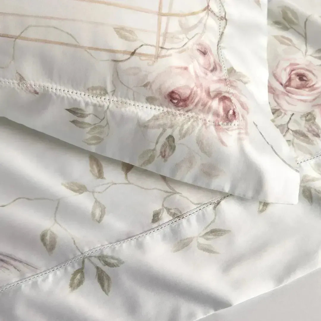 Jogo de Cama King Pavoniere 4 Pçs 300 Fios Cetim 100% Algodão Egípcio Trussardi