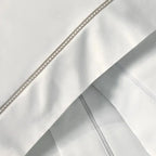 Jogo de Cama Casal Portello 4 Pçs 300 Fios 100% Algodão Egípcio Branco / Legno Trussardi