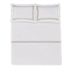 Jogo de Cama Casal Rivus 4 Pçs 300 fios 55% Linho / 45% Algodão Branco / Natural Trussardi