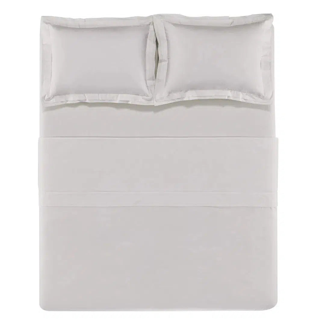 Jogo de Cama King San Pietro 4 Pçs 200 Fios Percal 100% Algodão Branco Trussardi