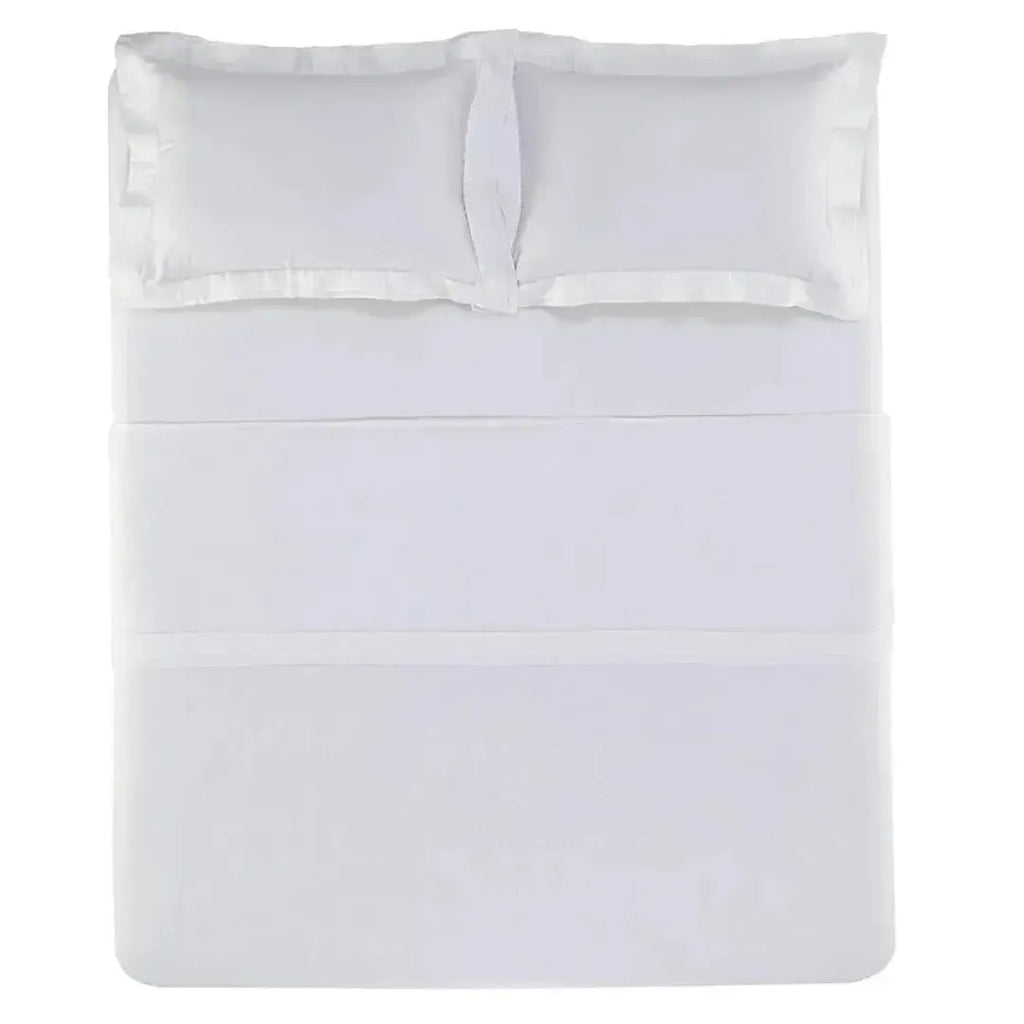 Jogo de Cama Queen Vasari 4 Pçs 100% Linho Branco Trussardi