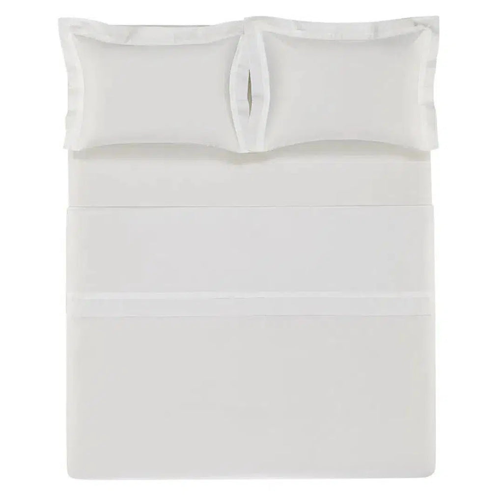 Jogo de Cama Casal Vercelli 4 Pçs 300 Fios 100% Algodão Egípcio Branco Trussardi