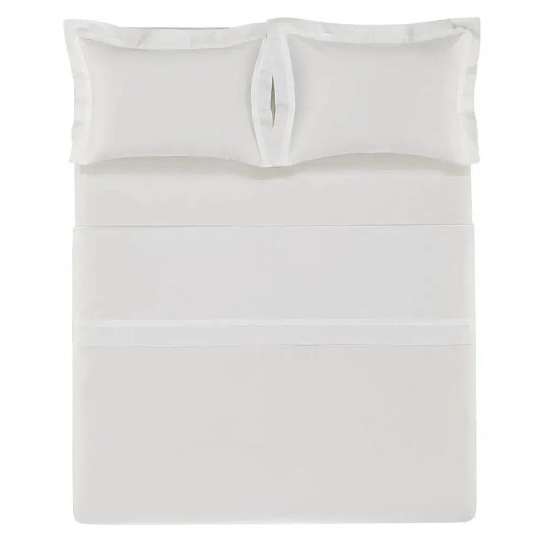 Jogo de Cama Casal Vercelli 4 Pçs 300 Fios 100% Algodão Egípcio Branco Trussardi
