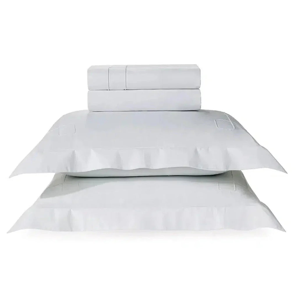 Jogo de Cama King Vernazza 4 Pçs 300 Fios Cetim 100% Algodão Egípcio Branco Trussardi