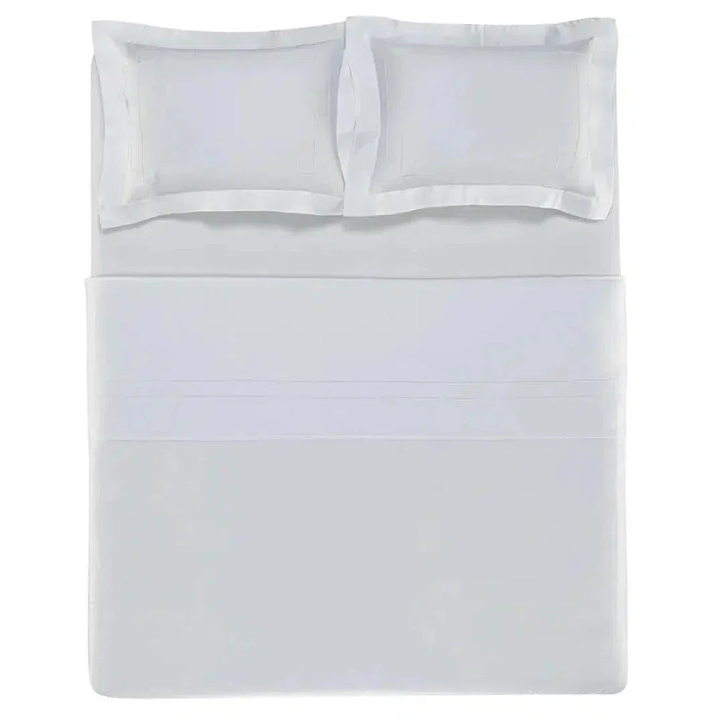 Jogo de Cama King Vernazza 4 Pçs 300 Fios Cetim 100% Algodão Egípcio Branco Trussardi