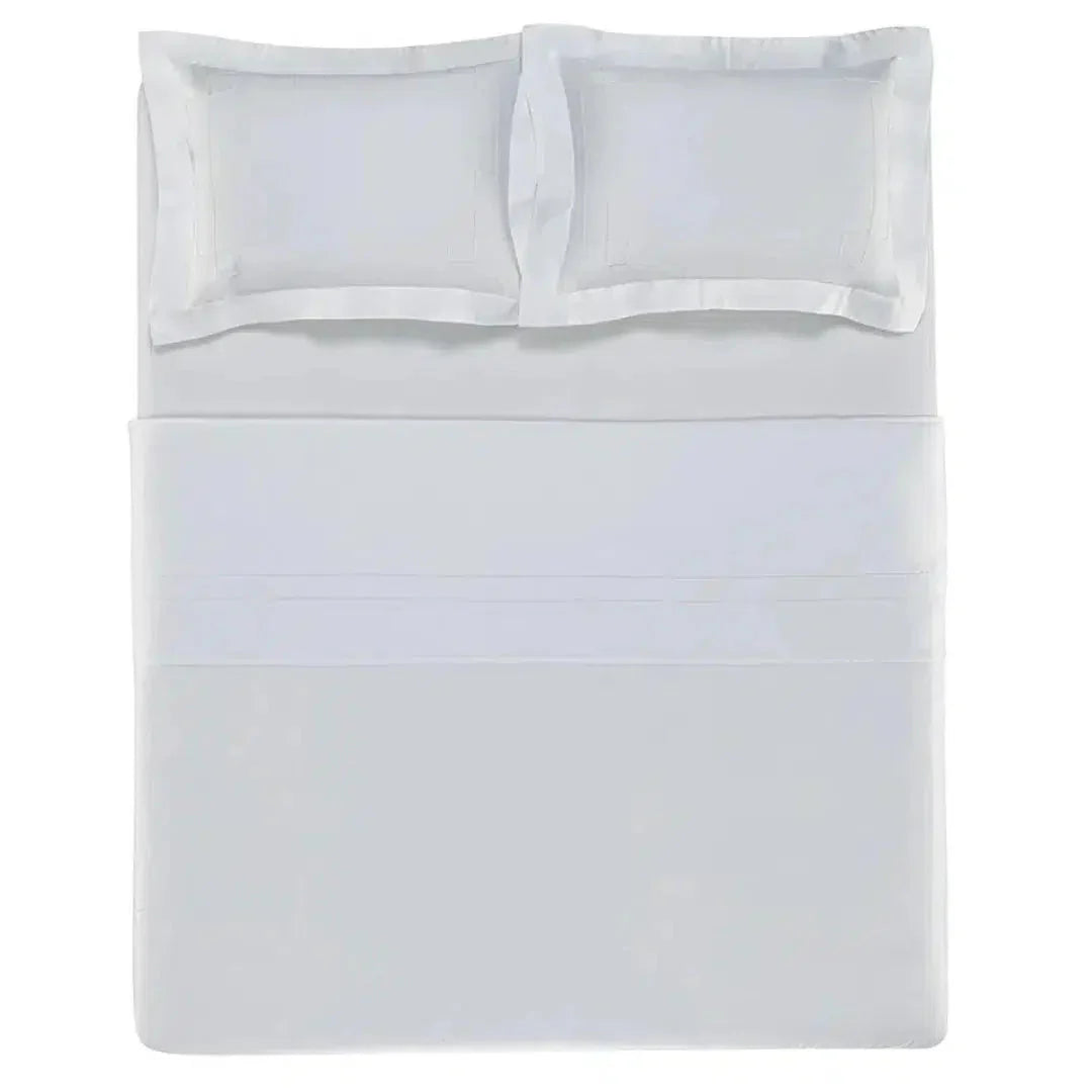 Jogo de Cama King Vernazza 4 Pçs 300 Fios Cetim 100% Algodão Egípcio Branco Trussardi