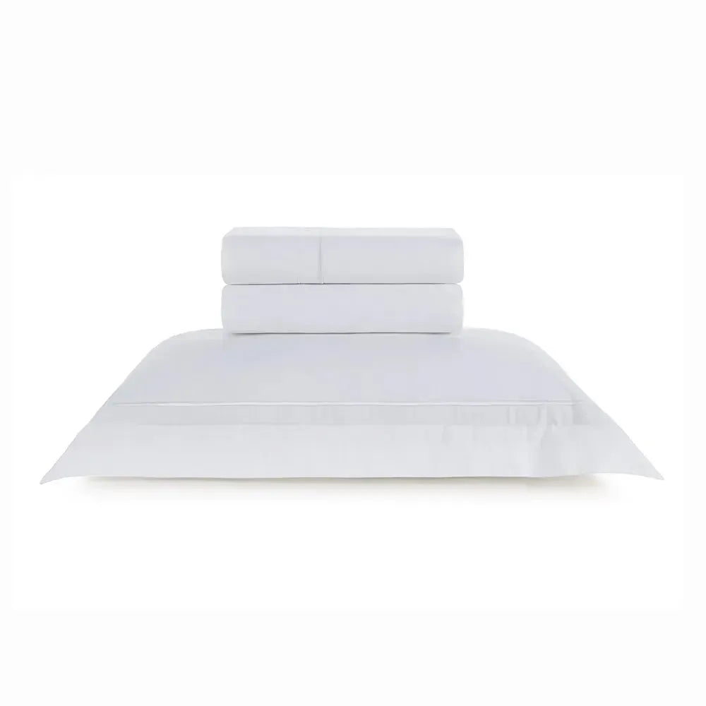 Jogo de Cama Solteiro Fiesole 4 Pçs 200 Fios 100% Algodão Branco Trussardi