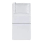Jogo de Cama Solteiro Menfi 4 Pçs 200 Fios 100% Algodão Branco / Cinza Trussardi