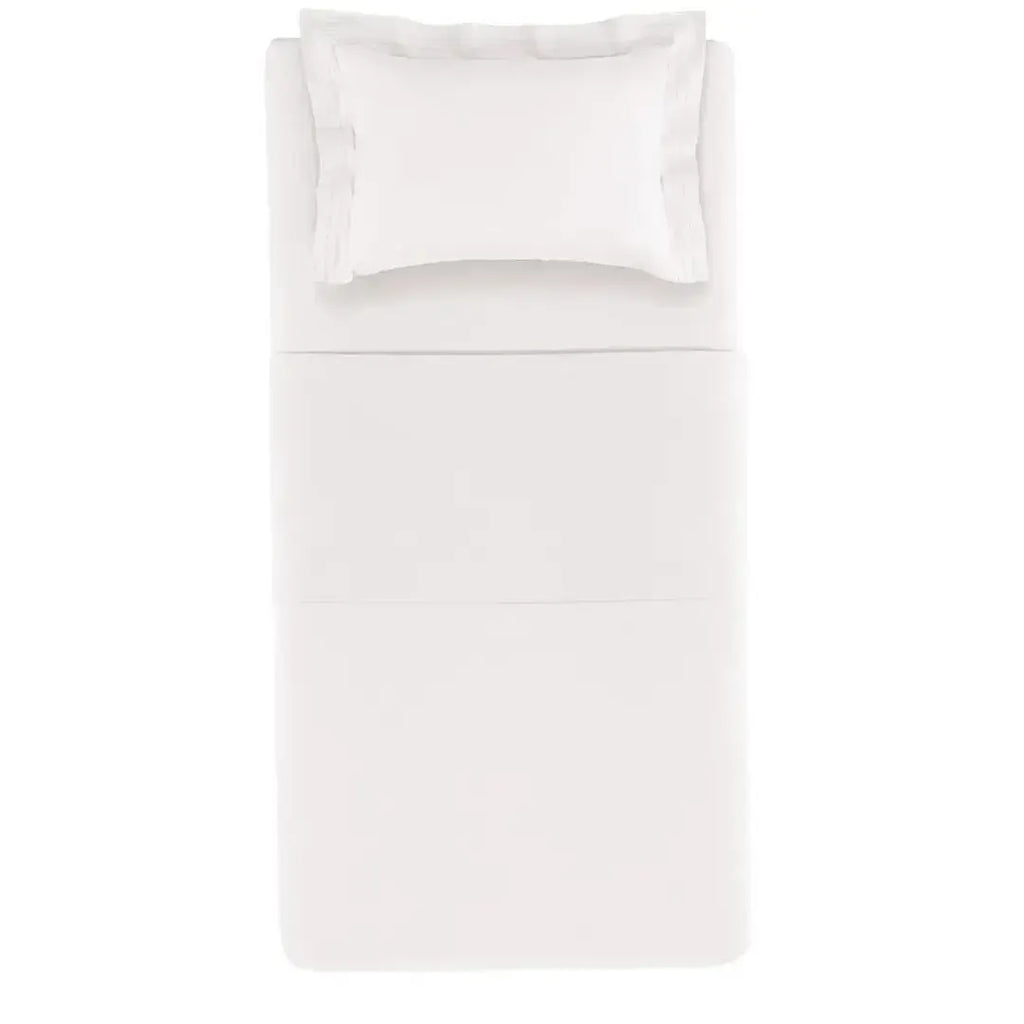 Jogo de Cama Solteiro Orsini 3 Pçs 200 Fios Percal 100% Algodão Branco Trussardi