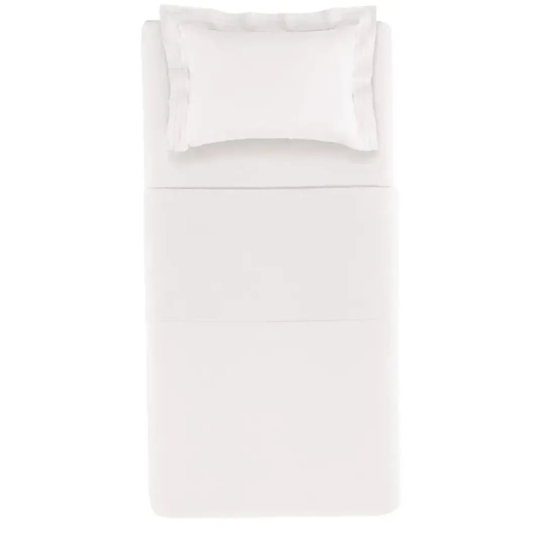 Jogo de Cama Solteiro Orsini 3 Pçs 200 Fios Percal 100% Algodão Branco Trussardi