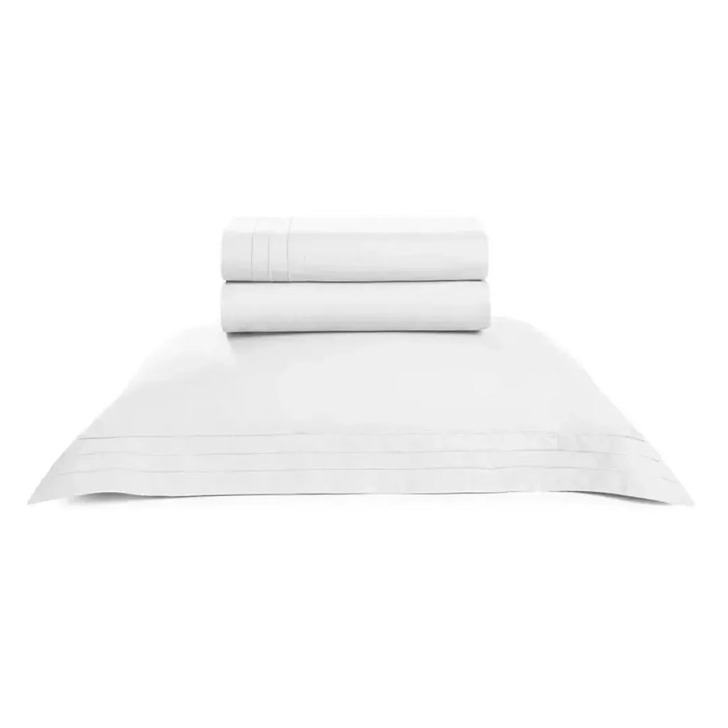 Jogo de Cama Solteiro Orsini 3 Pçs 200 Fios Percal 100% Algodão Branco Trussardi