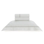 Jogo de Cama Solteiro Portello 3 Pçs 300 Fios 100% Algodão Egípcio Branco / Legno Trussardi
