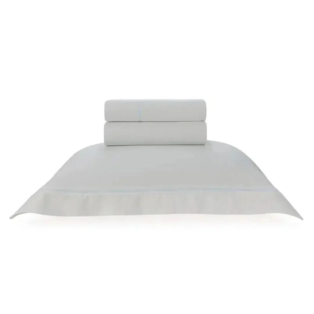 Jogo de Cama Solteiro Portello 3 Pçs 300 Fios 100% Algodão Egípcio Branco Trussardi