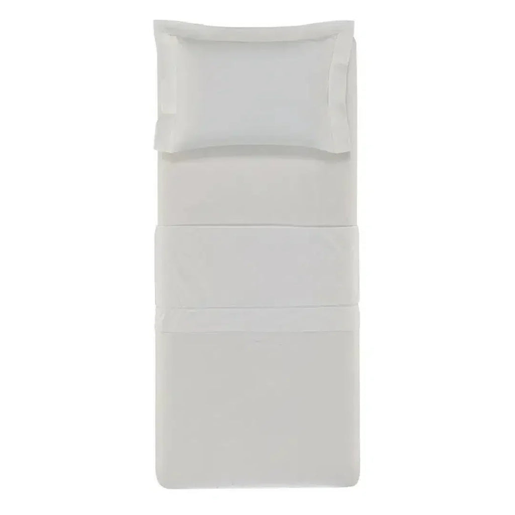 Jogo de Cama Solteiro Portello 3 Pçs 300 Fios 100% Algodão Egípcio Branco Trussardi
