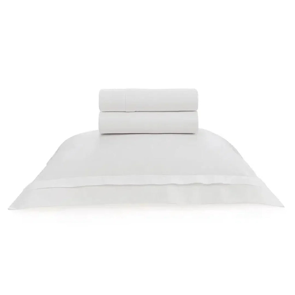 Jogo de Cama Solteiro Vercelli 3 Pçs 300 Fios 100% Algodão Egípcio Branco Trussardi