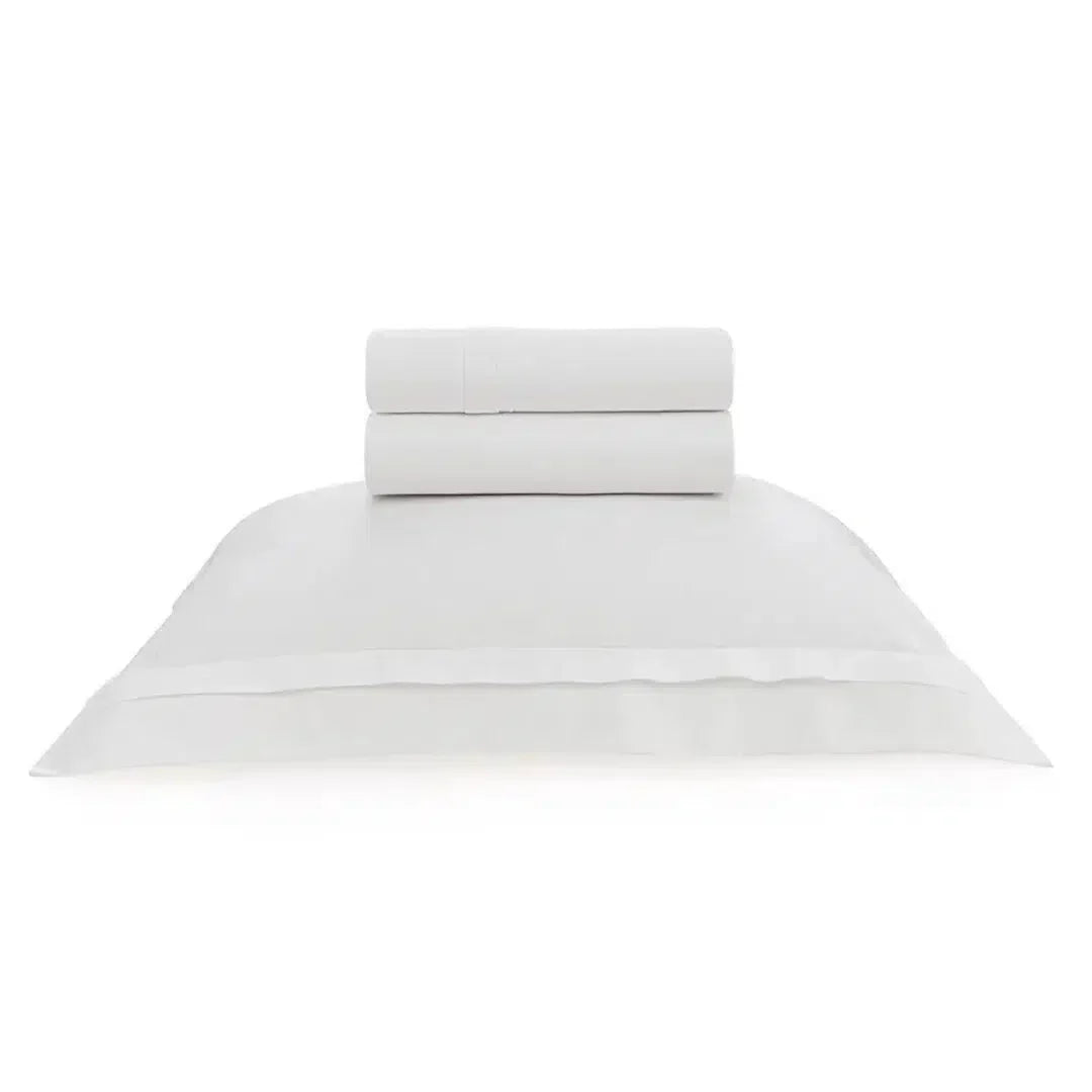 Jogo de Cama Solteiro Vercelli 3 Pçs 300 Fios 100% Algodão Egípcio Branco Trussardi